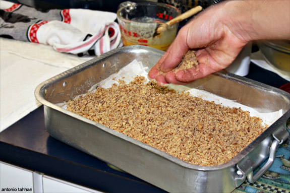 sprinkle walnuts