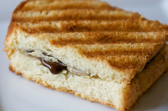 chocolate-banana brioche panini