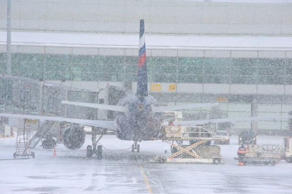 snowy airport snowy airport