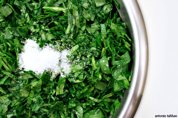 spinach and salt