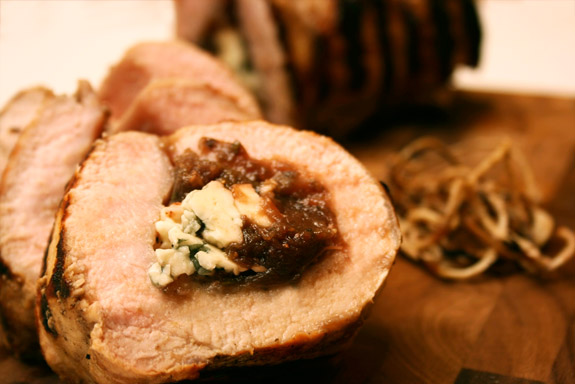 rosemary, fig & blue cheese pork tenderloin
