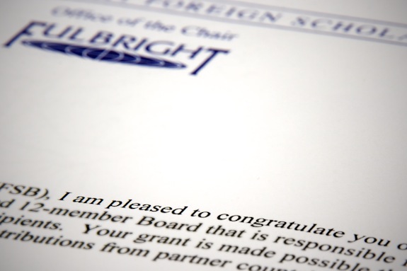 Fulbright Letter of Acceptance