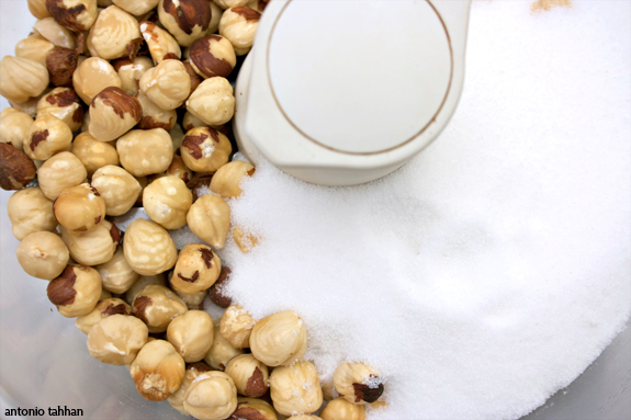 grinding hazelnuts
