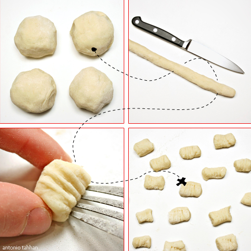 forming the gnocchi