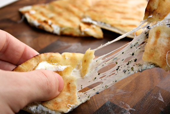 it's not a grilled cheese without stringy cheese string cheese
