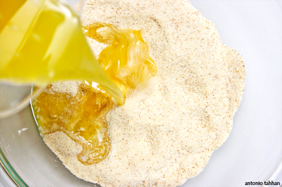pouring in butter