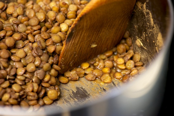 cooked lentils