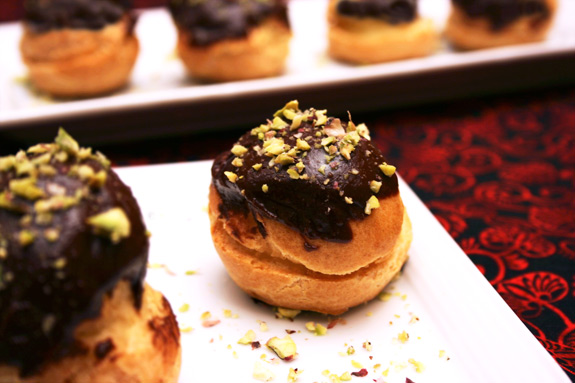 triple nut profiteroles