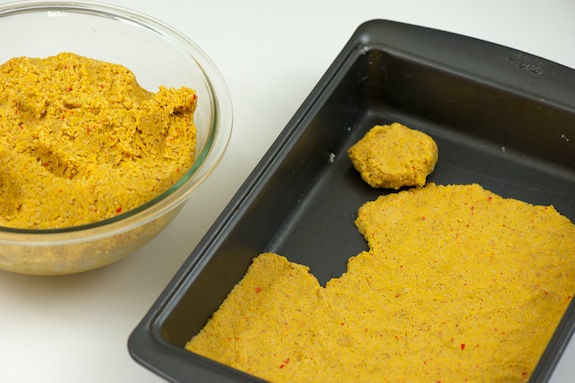 the bottom layer baking dish