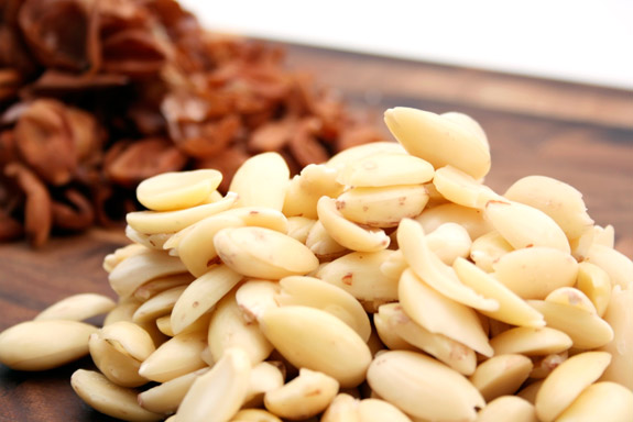 a quick blanch in hot water makes them easy to peel peeled almonds