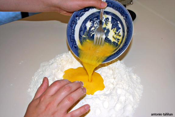 making pasta dough