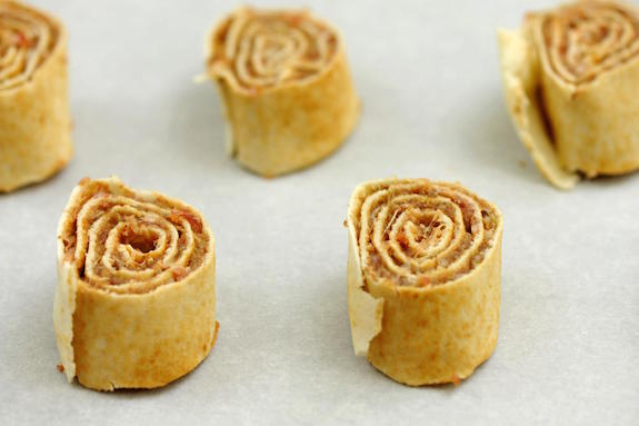 sujuk rolls going in the oven