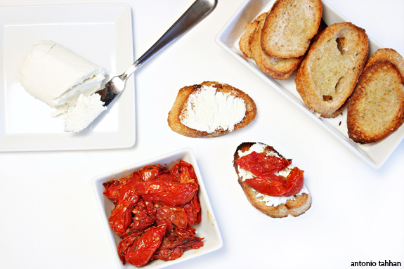 preparing crostini