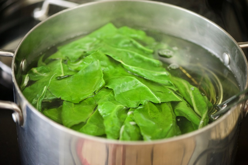 blanch chard leaves blanch chard leaves