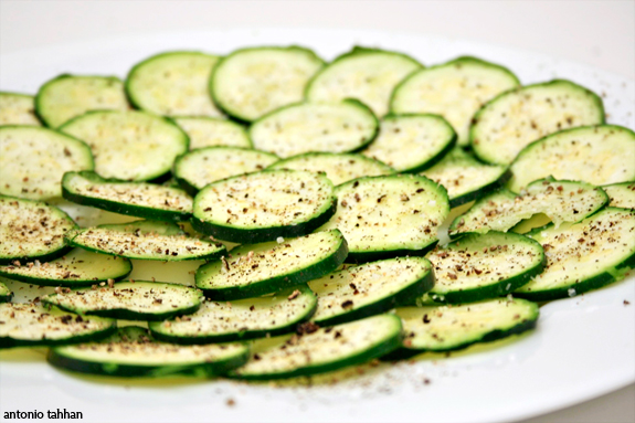 really thin zucchini
